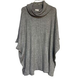 Caslon Women's Gray Cowl Neck Poncho Cape Pullover Sweater Plus Size‎ 0X/1X
